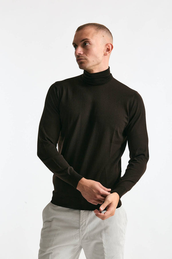 Dolcevita MODERN in lana rasata marrone uomo Drumohr