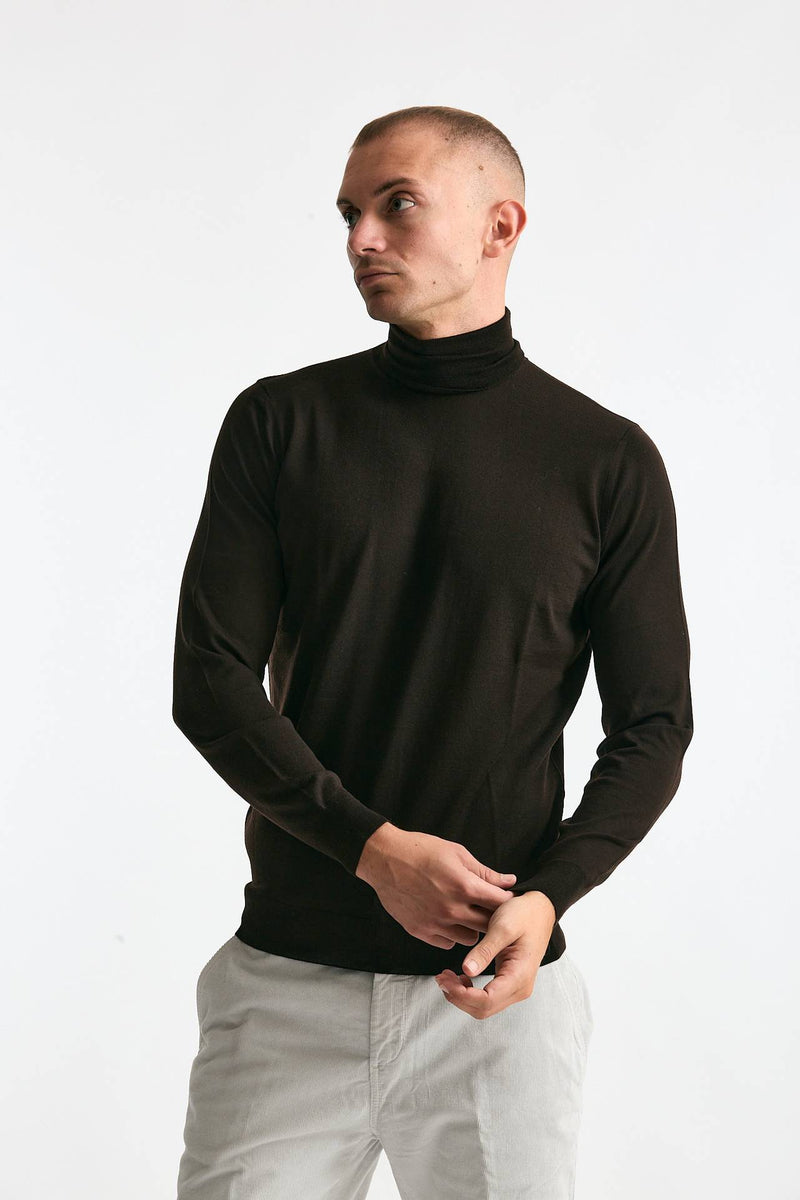 Dolcevita MODERN in lana rasata marrone uomo Drumohr - 2