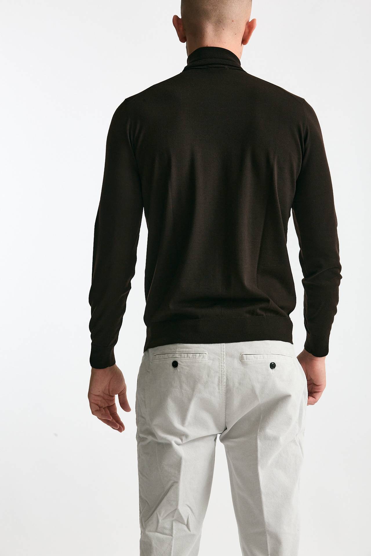 Dolcevita MODERN in lana rasata marrone uomo Drumohr - 4