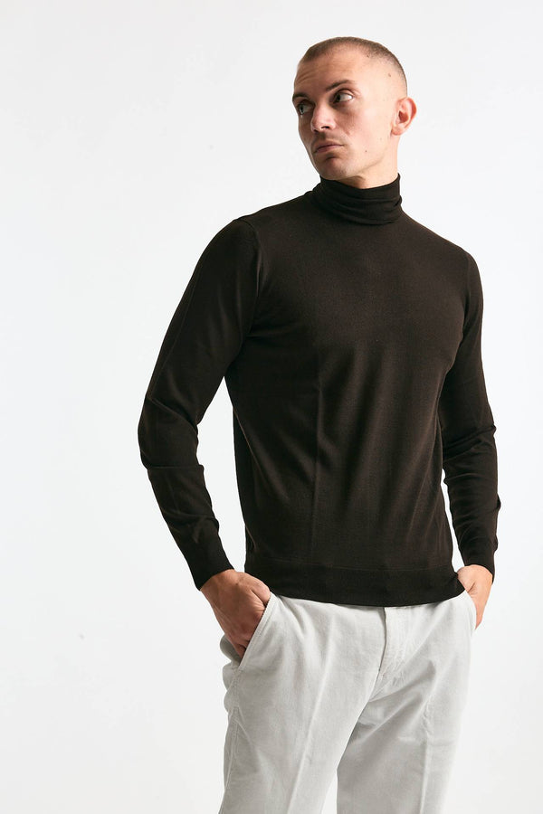 Dolcevita MODERN in lana rasata marrone uomo Drumohr