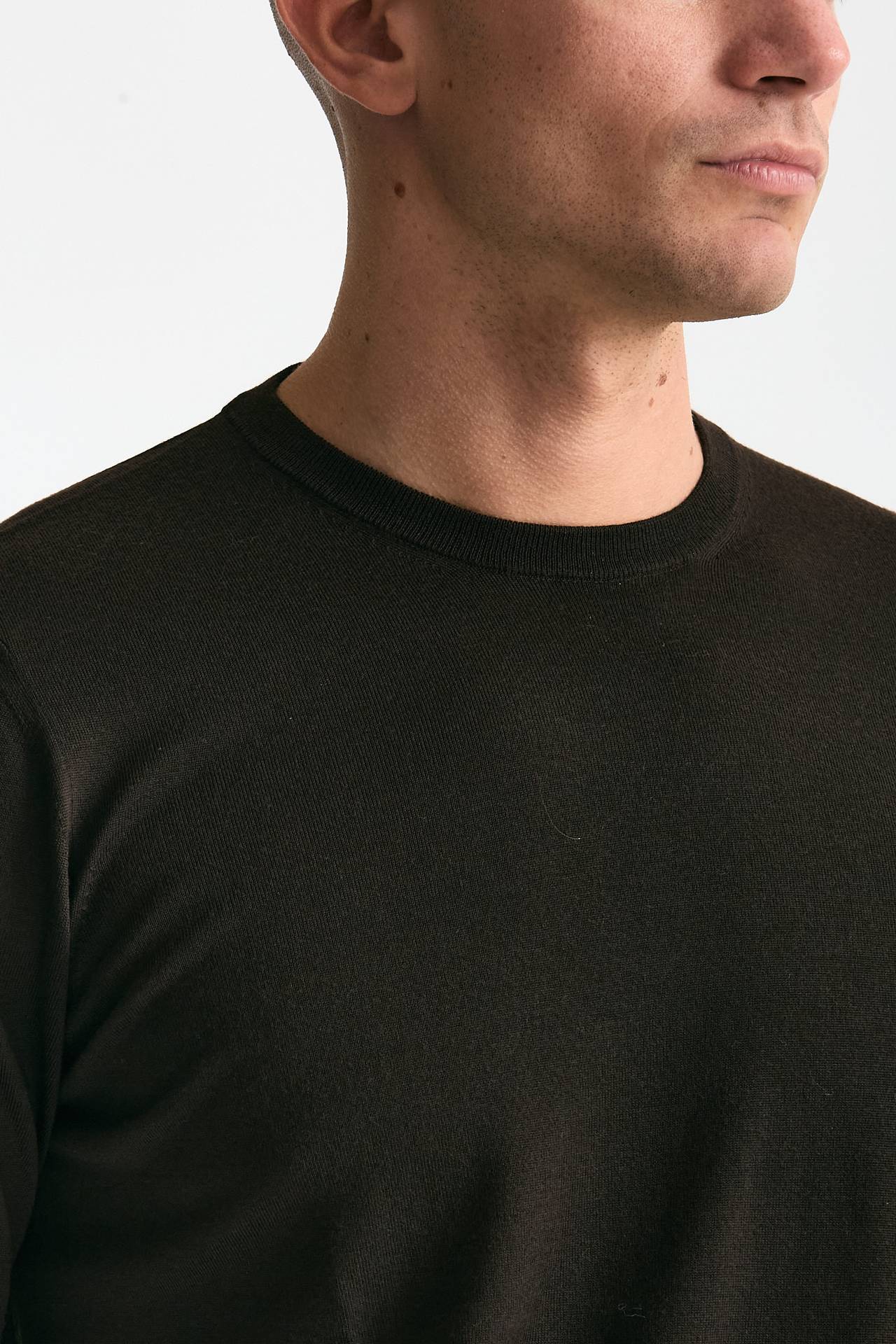 Maglia MODERN in lana rasata marrone uomo Drumohr - 5