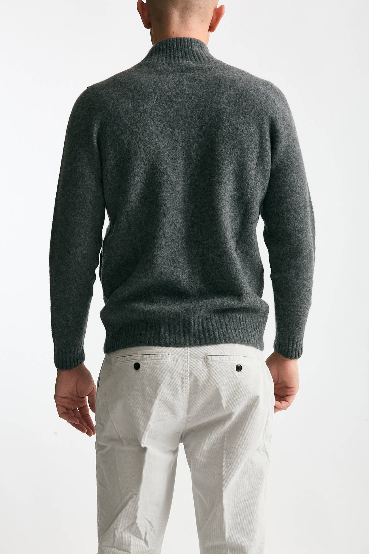 Maglia in lambswool grigio full zip uomo Drumohr - 3