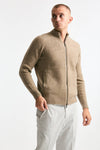 Maglia in lambswool beige full zip uomo Drumohr - 4