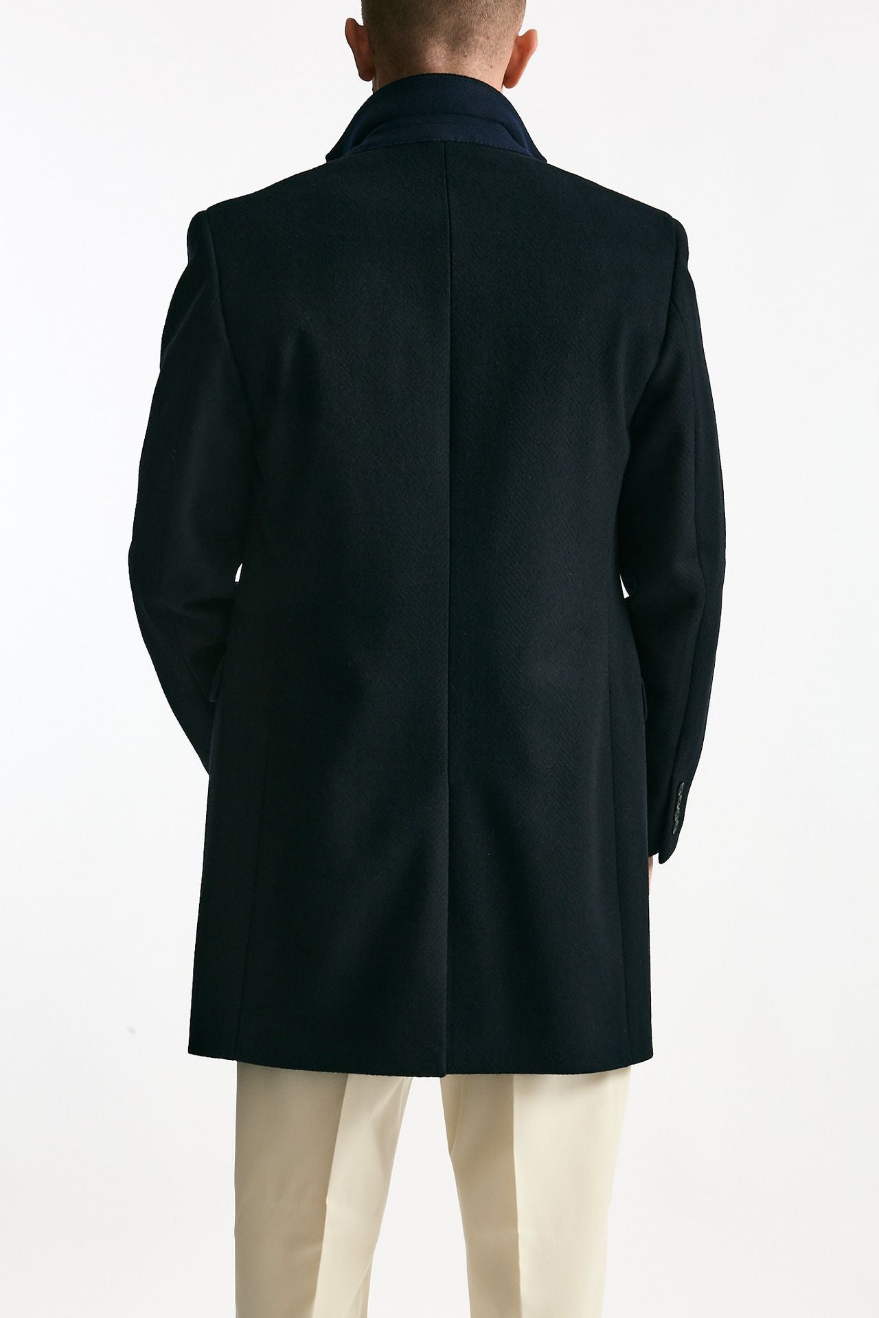 Cappotto FAY monopetto in lana e cashmere blu uomo Fay - 2