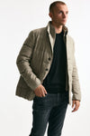 Piumino-giacca trapuntato in flanella di lana beige uomo Fay - 4