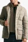 Piumino-giacca trapuntato in flanella di lana beige uomo Fay - 6