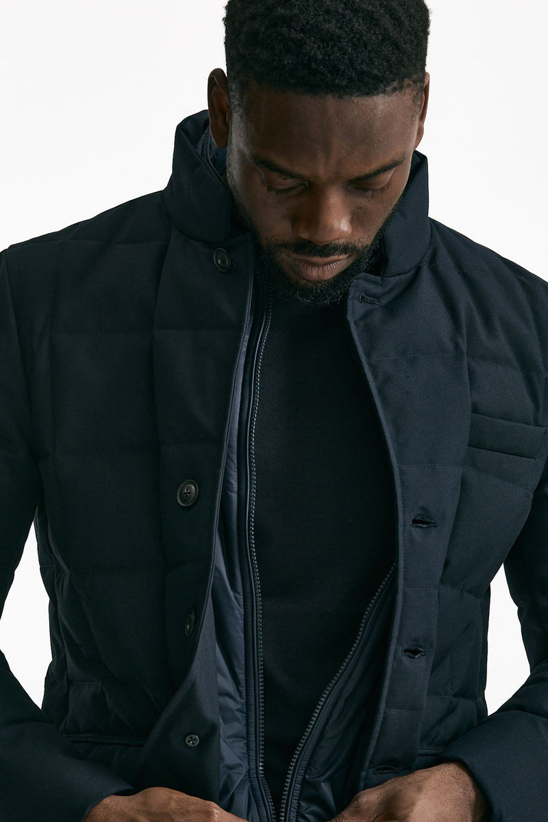 Piumino giacca double front blu uomo Fay - 5