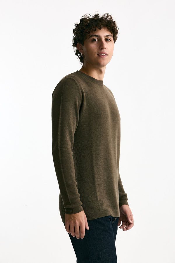 Maglia girocollo in lana militare uomo Grifoni