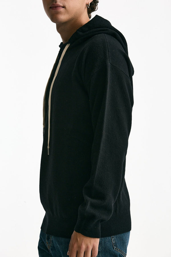 Maglia felpa in lana nero uomo Grifoni