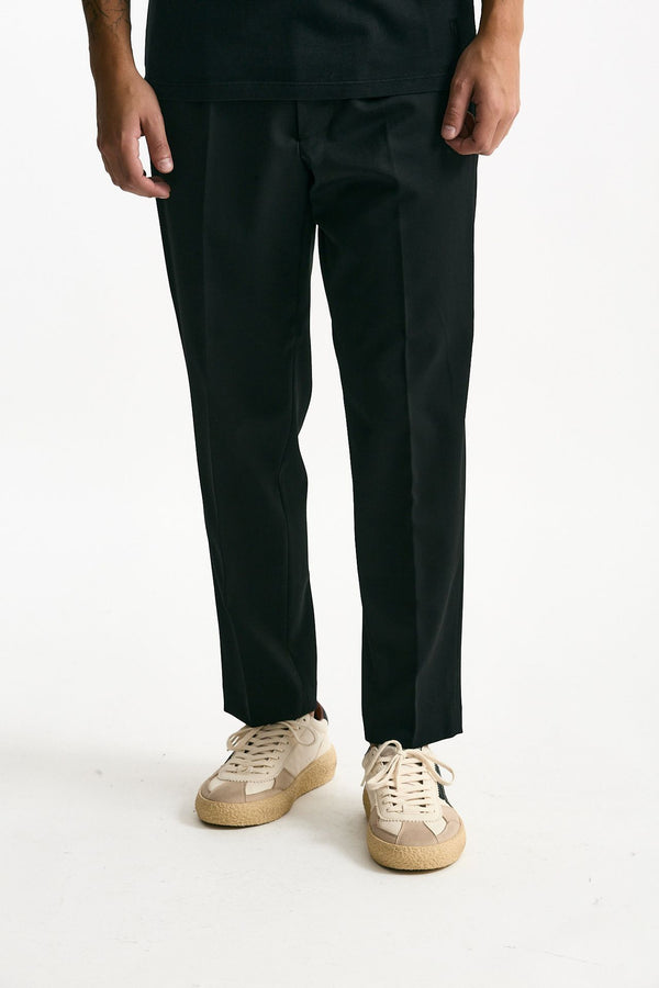 Pantalone pinces misto lana stretch nero uomo Grifoni