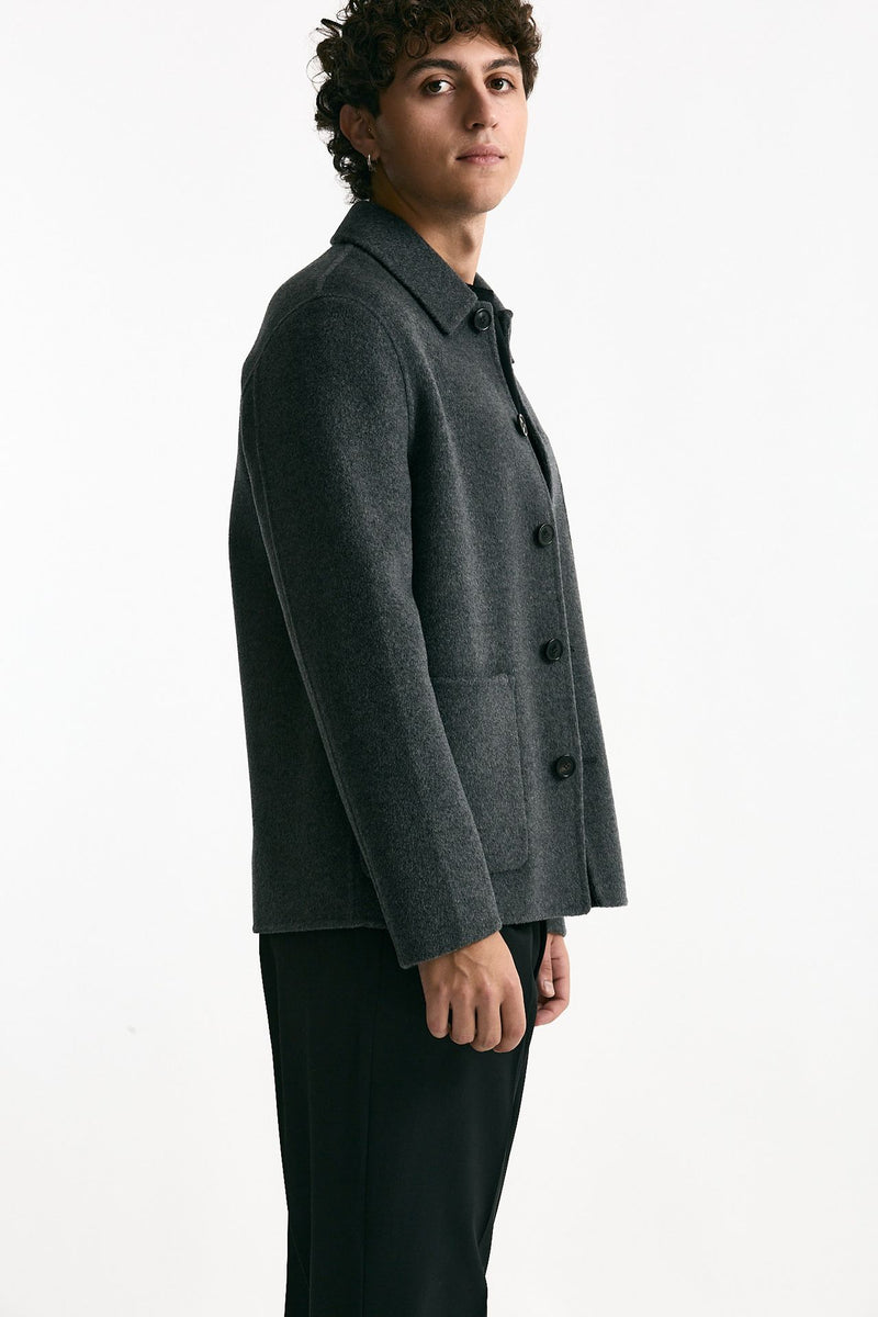 Caban in panno di lana e cashmere grigio uomo Grifoni - 1