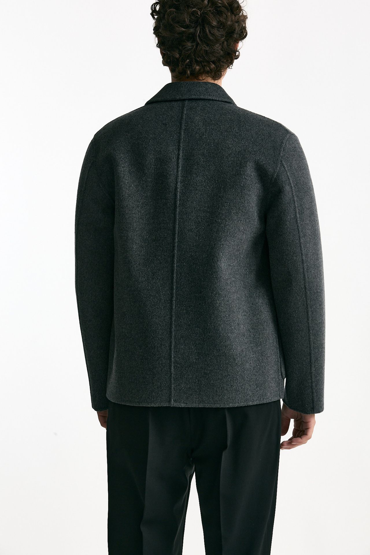 Caban in panno di lana e cashmere grigio uomo Grifoni - 3