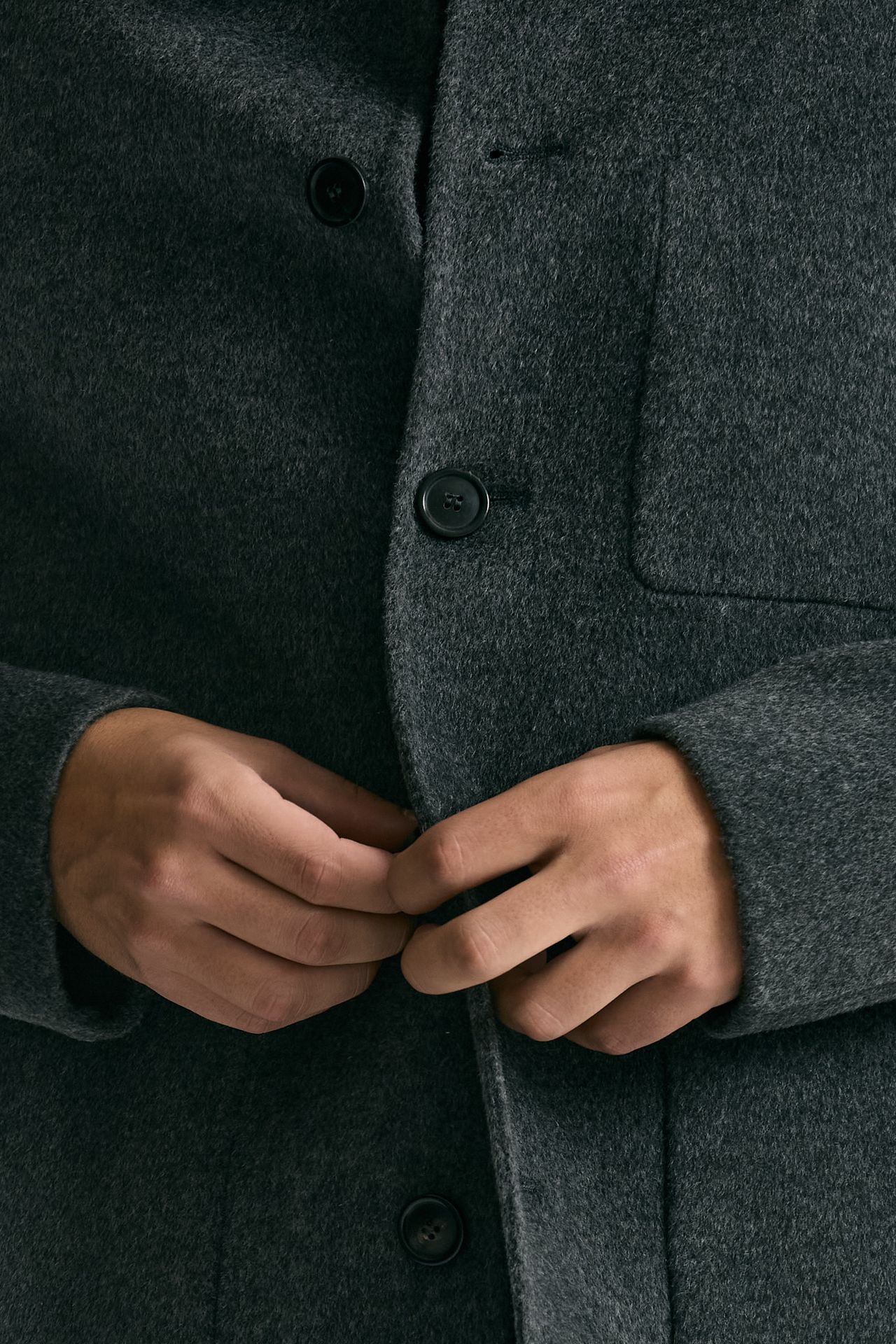 Caban in panno di lana e cashmere grigio uomo Grifoni - 7