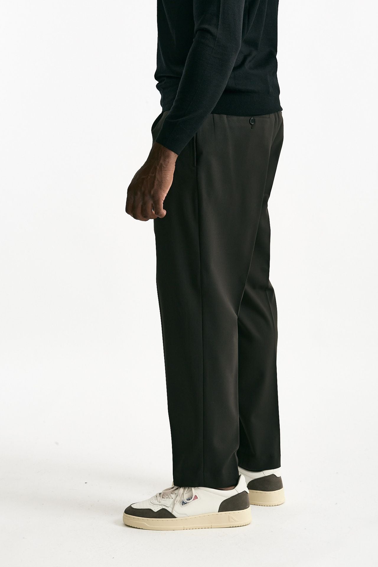 Pantalone pinces in misto lana stretch marrone uomo Grifoni - 3