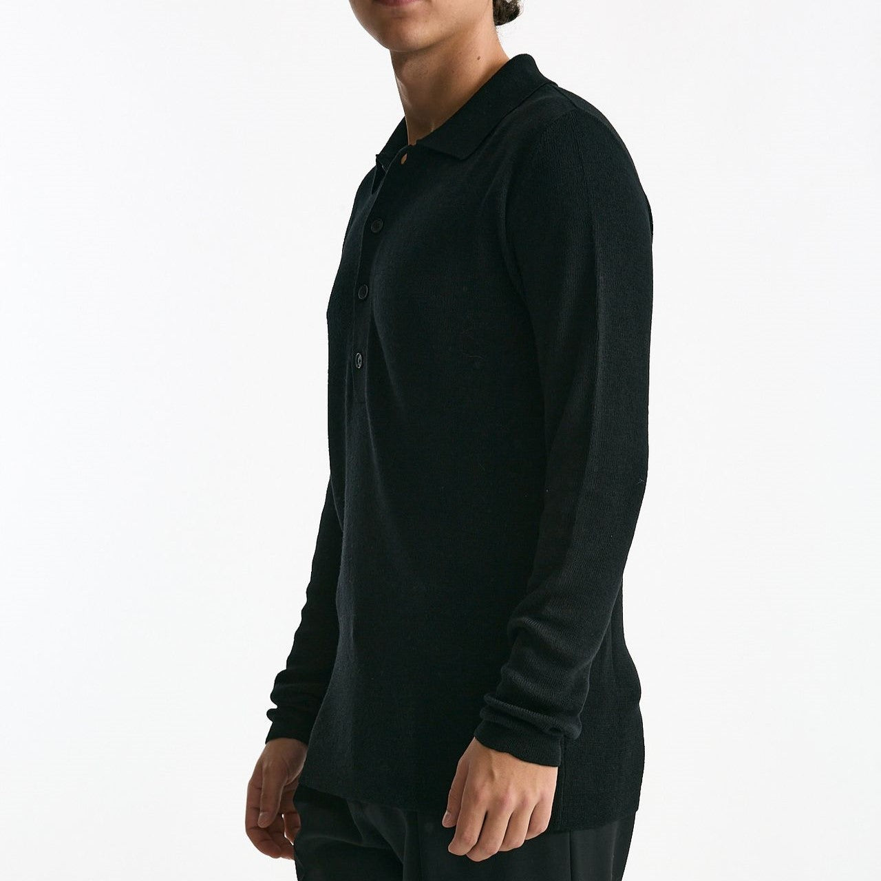 Polo in lana nero uomo Grifoni - 6