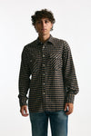 Camicia in flanella di cotone cammello/nero uomo Guy rover - 1
