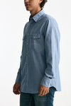 Camicia in chambray di cotone azzurro uomo Guy rover - 4