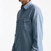 Camicia in chambray di cotone azzurro uomo Guy rover - 6