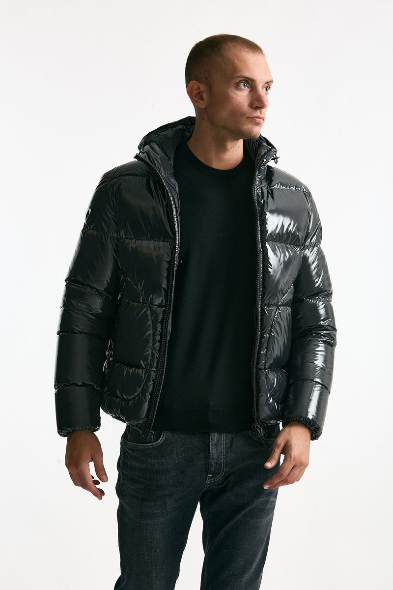 Piumino imbottito in nylon laccato grigio uomo Herno - 1