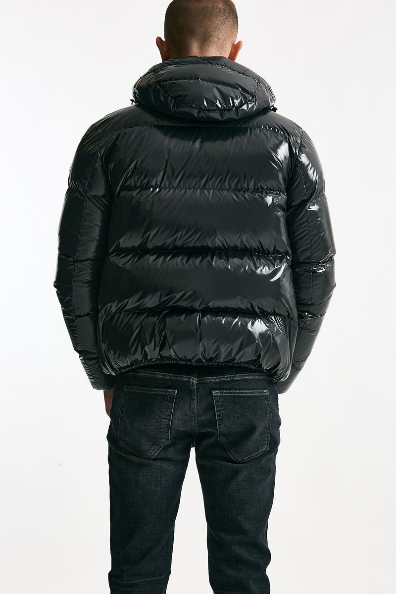 Piumino imbottito in nylon laccato grigio uomo Herno - 3