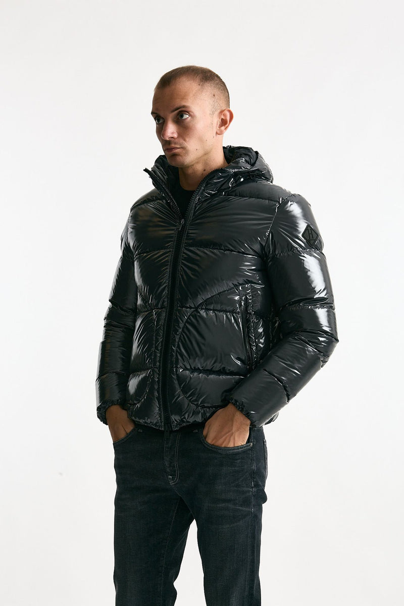 Piumino imbottito in nylon laccato grigio uomo Herno - 6