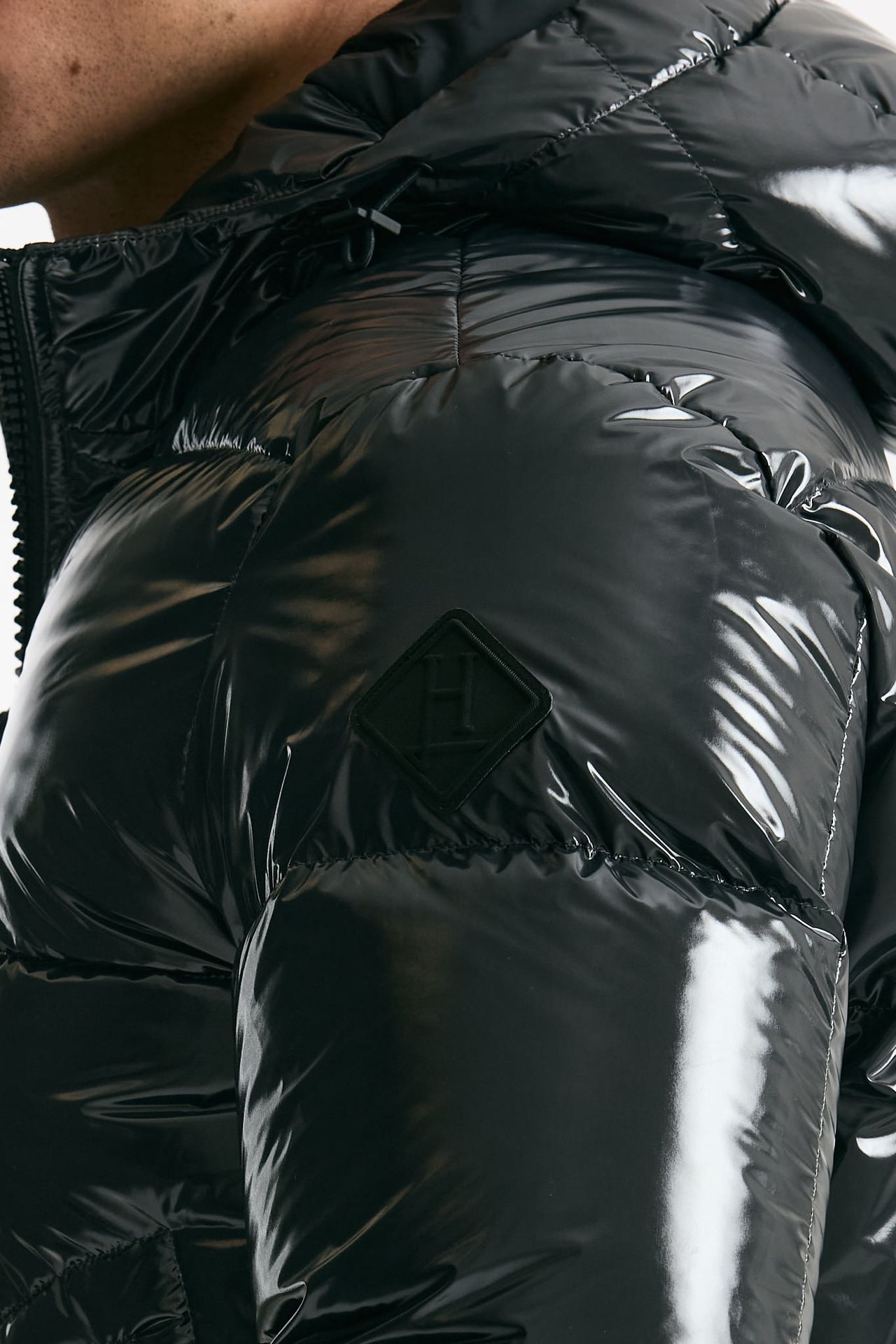 Piumino imbottito in nylon laccato grigio uomo Herno - 7