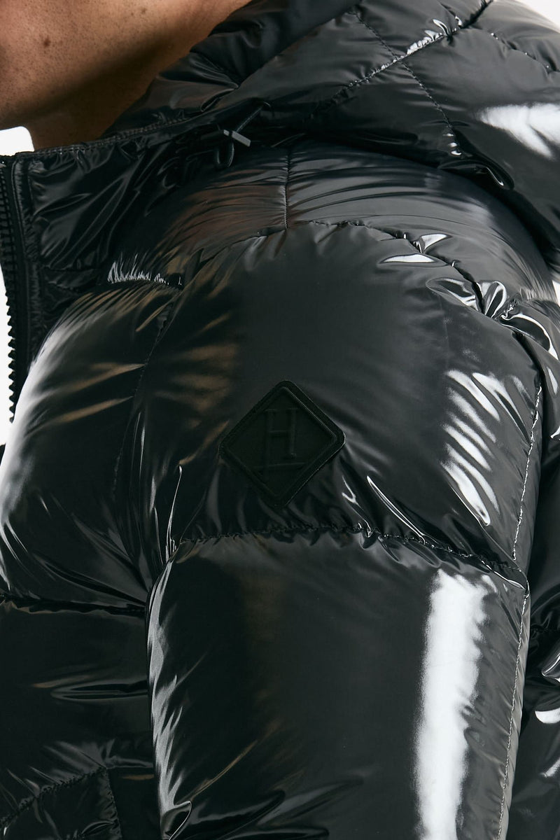 Piumino imbottito in nylon laccato grigio uomo Herno - 7