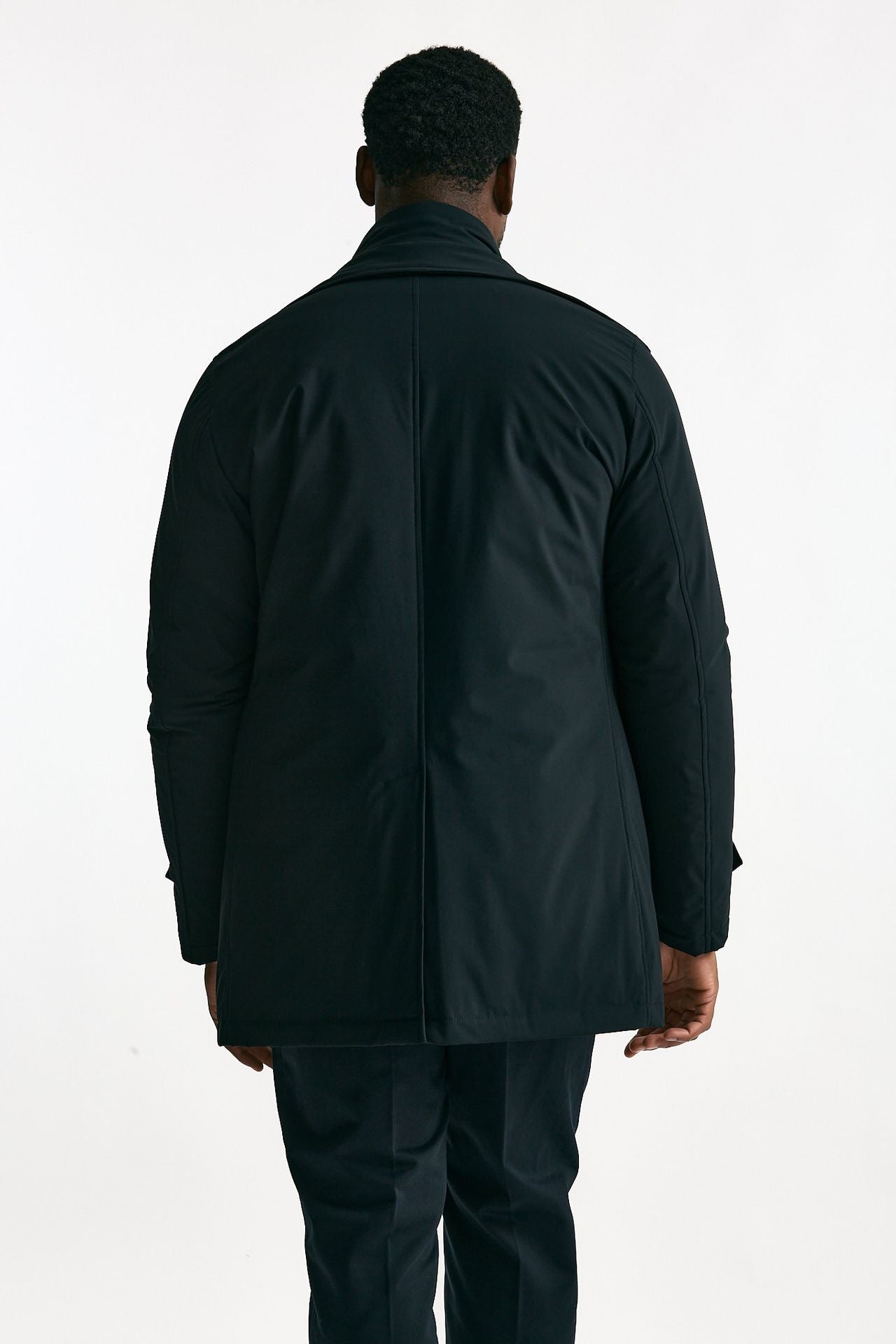 Giubbino doppiopetto imbottito in nylon stretch blu uomo Herno - 3