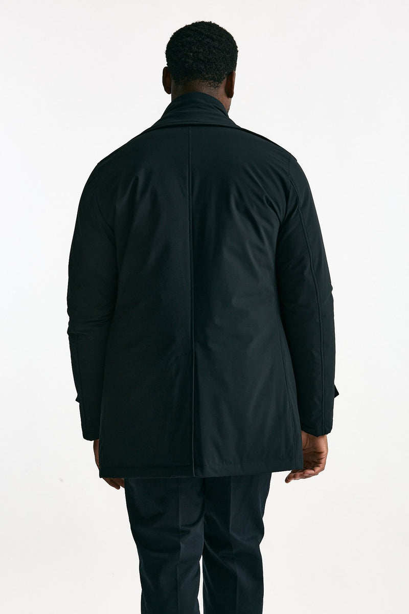 Giubbino doppiopetto imbottito in nylon stretch blu uomo Herno - 3