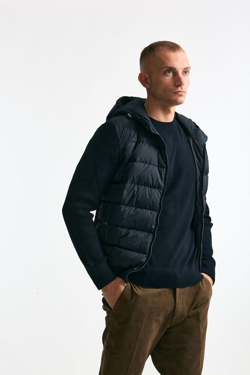 Giubbino blu esterno lana e nylon uomo Herno - 5