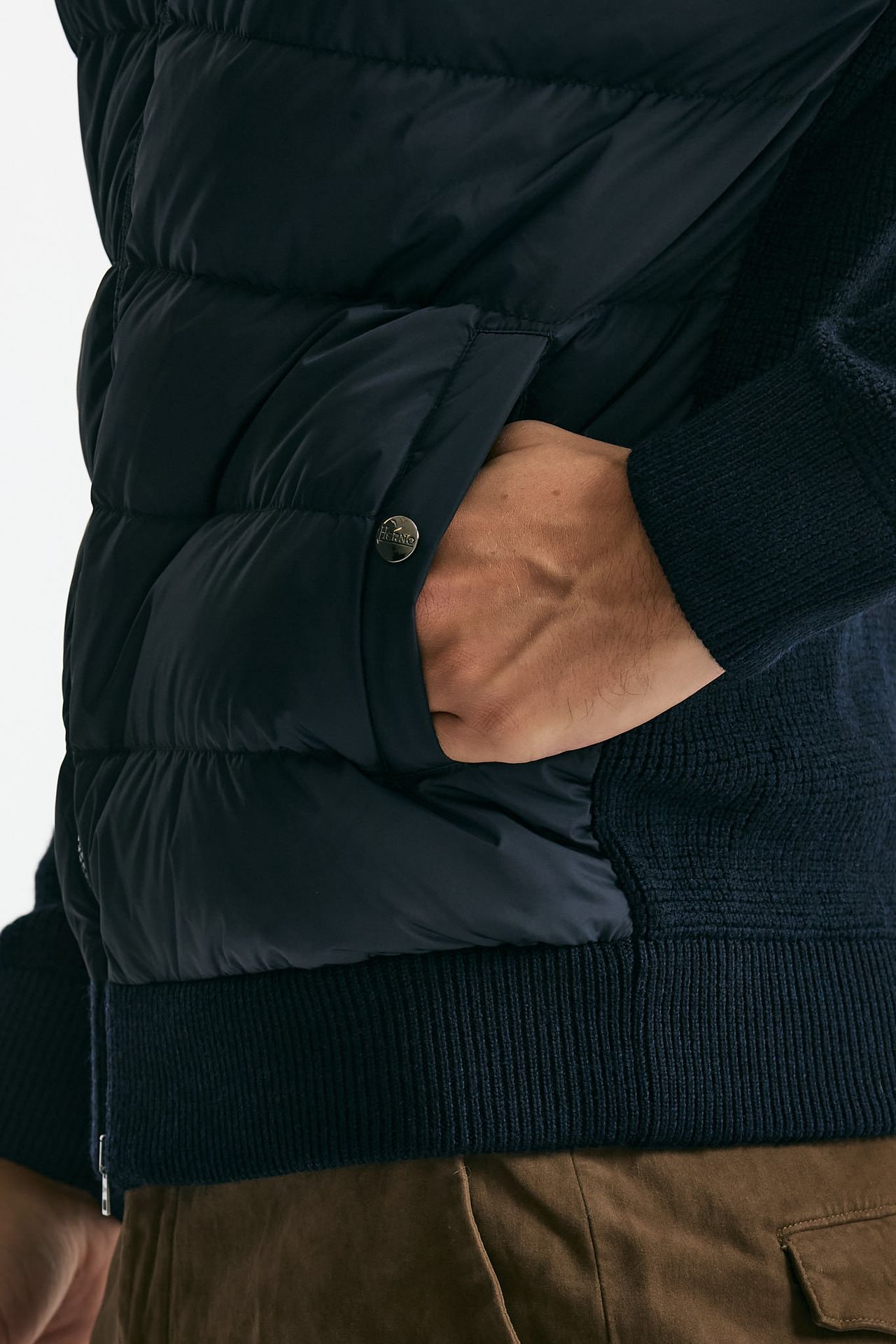 Giubbino blu esterno lana e nylon uomo Herno - 8