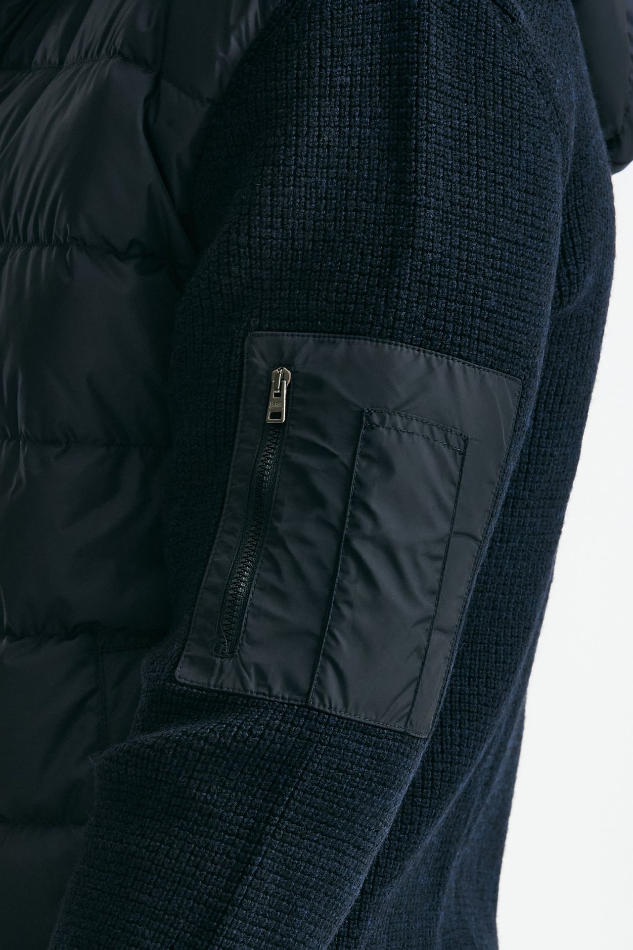 Giubbino blu esterno lana e nylon uomo Herno - 9