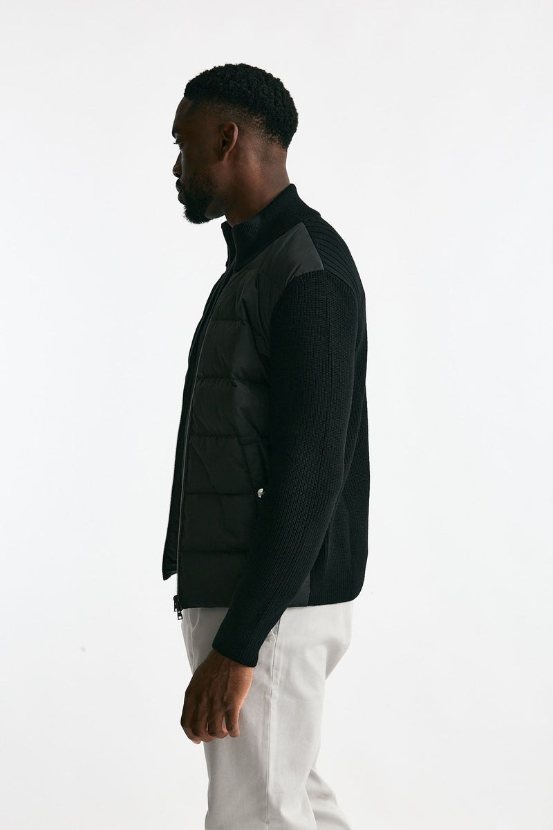 Giubbino nero esterno bimateriale uomo Herno - 3