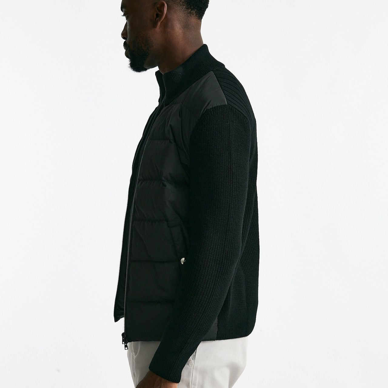 Giubbino nero esterno bimateriale uomo Herno - 9