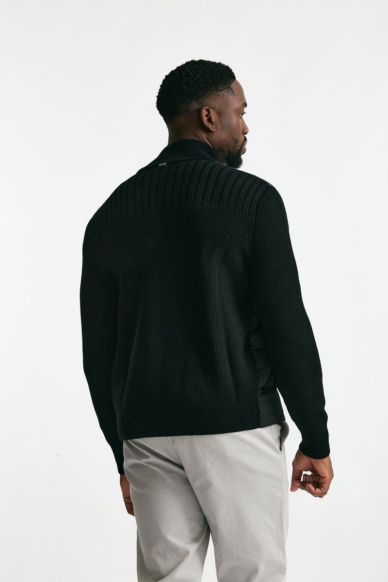 Giubbino nero esterno bimateriale uomo Herno - 4