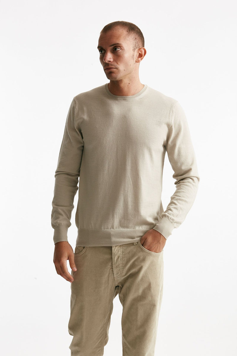 maglia in lana rasata perla uomo Hosio - 1