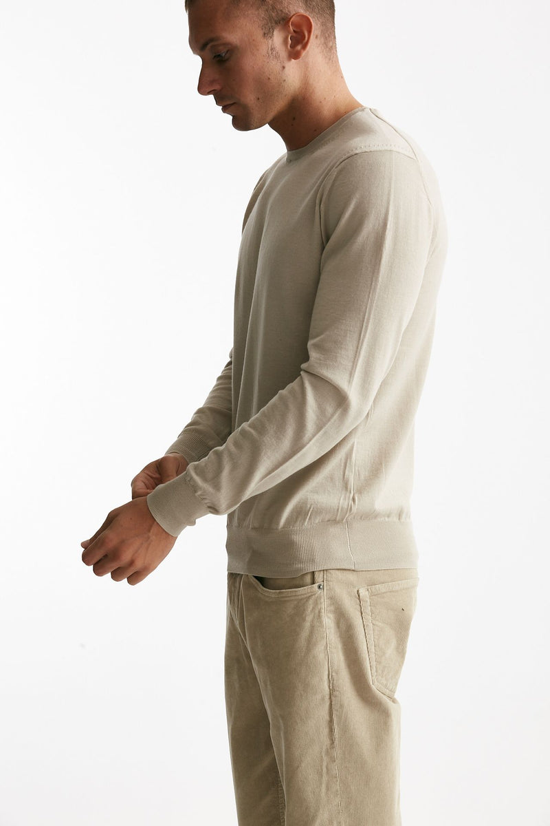 maglia in lana rasata perla uomo Hosio - 2