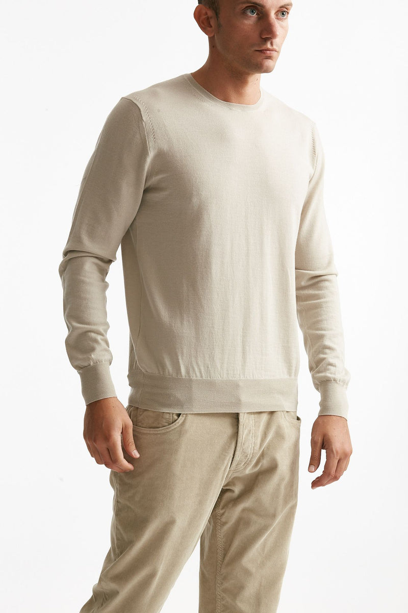 maglia in lana rasata perla uomo Hosio - 4