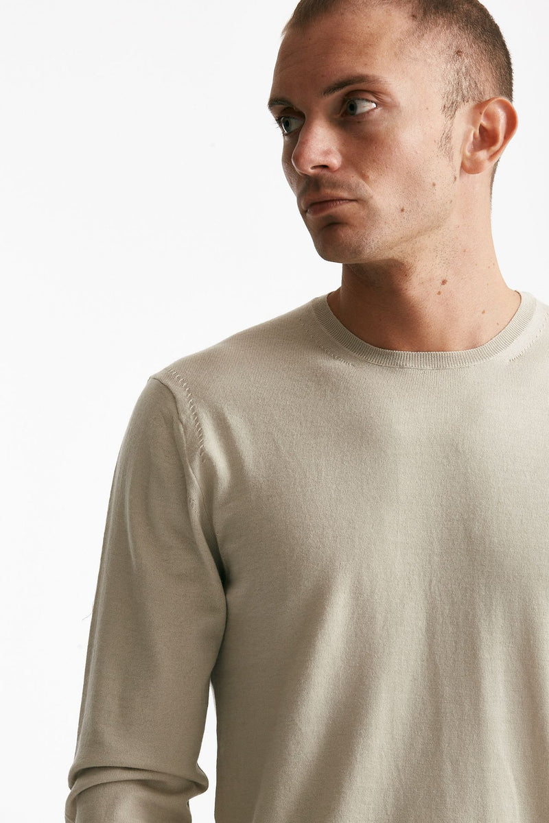 maglia in lana rasata perla uomo Hosio - 5