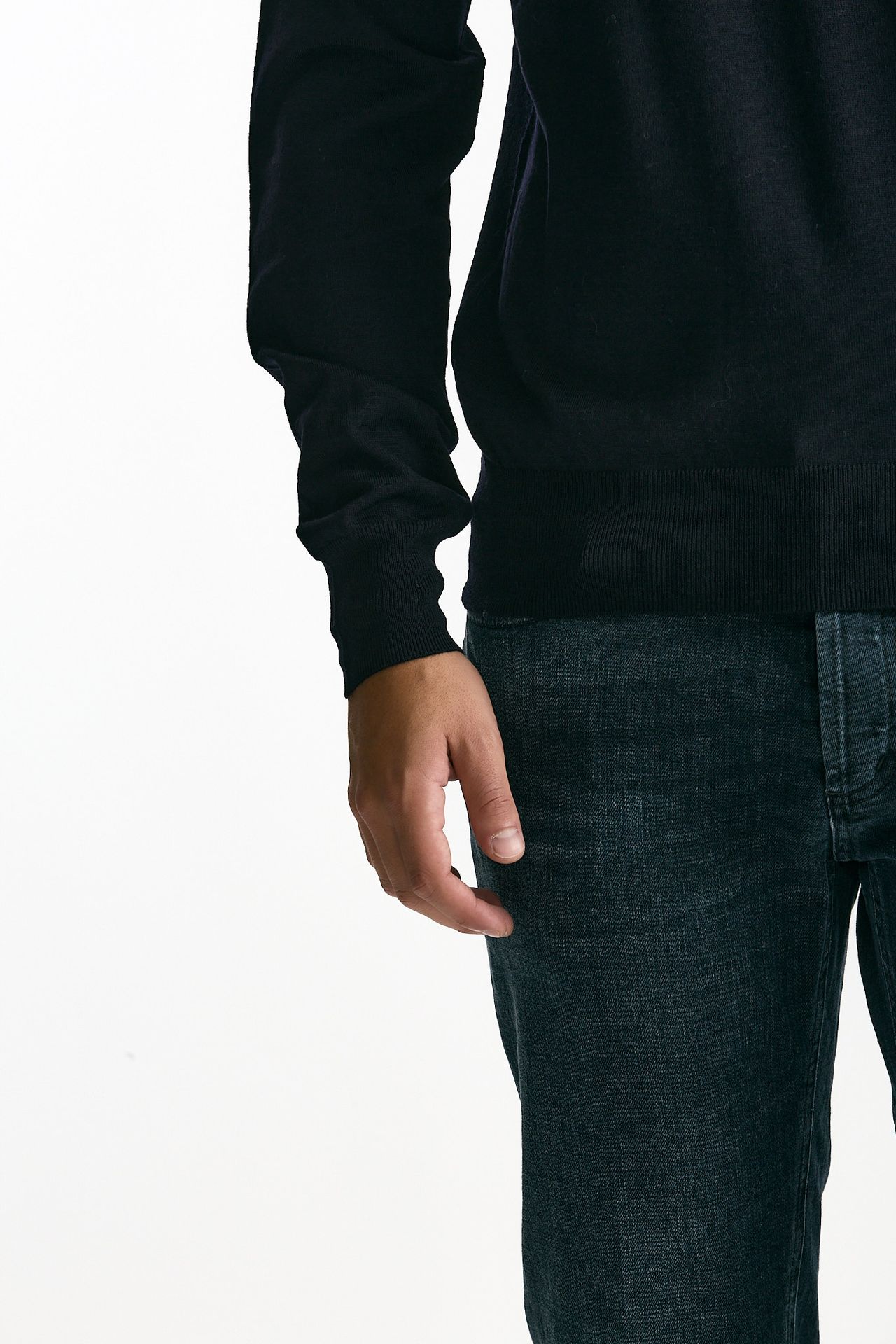 Dolcevita in lana rasata blu uomo Hosio - 6