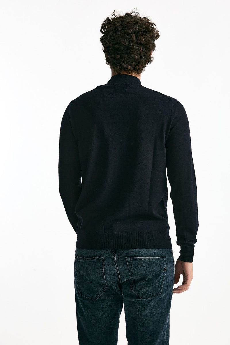 Lupetto in lana rasata blu uomo Hosio - 4