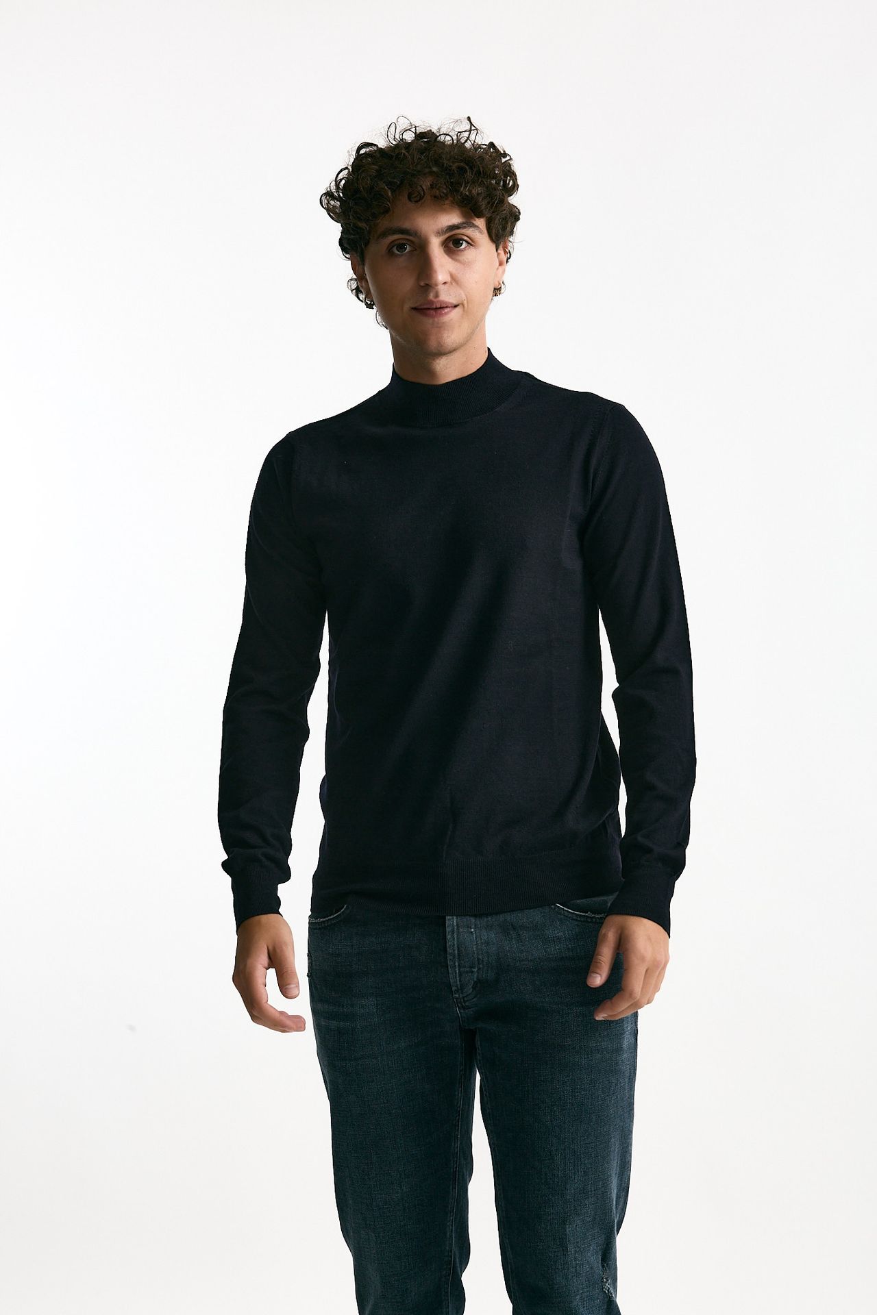 Lupetto in lana rasata blu uomo Hosio - 2