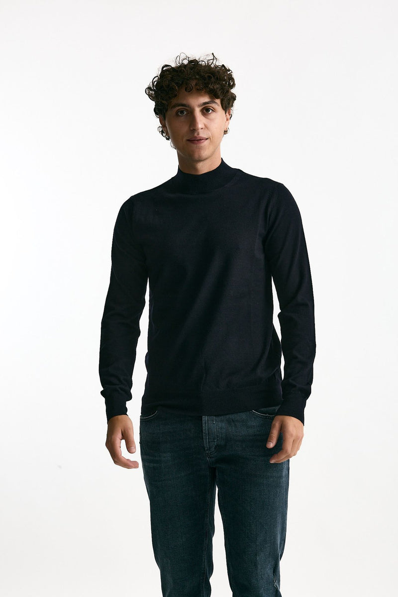 Lupetto in lana rasata blu uomo Hosio - 2