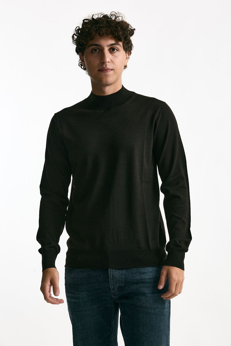 Lupetto in lana rasata marrone uomo Hosio - 1