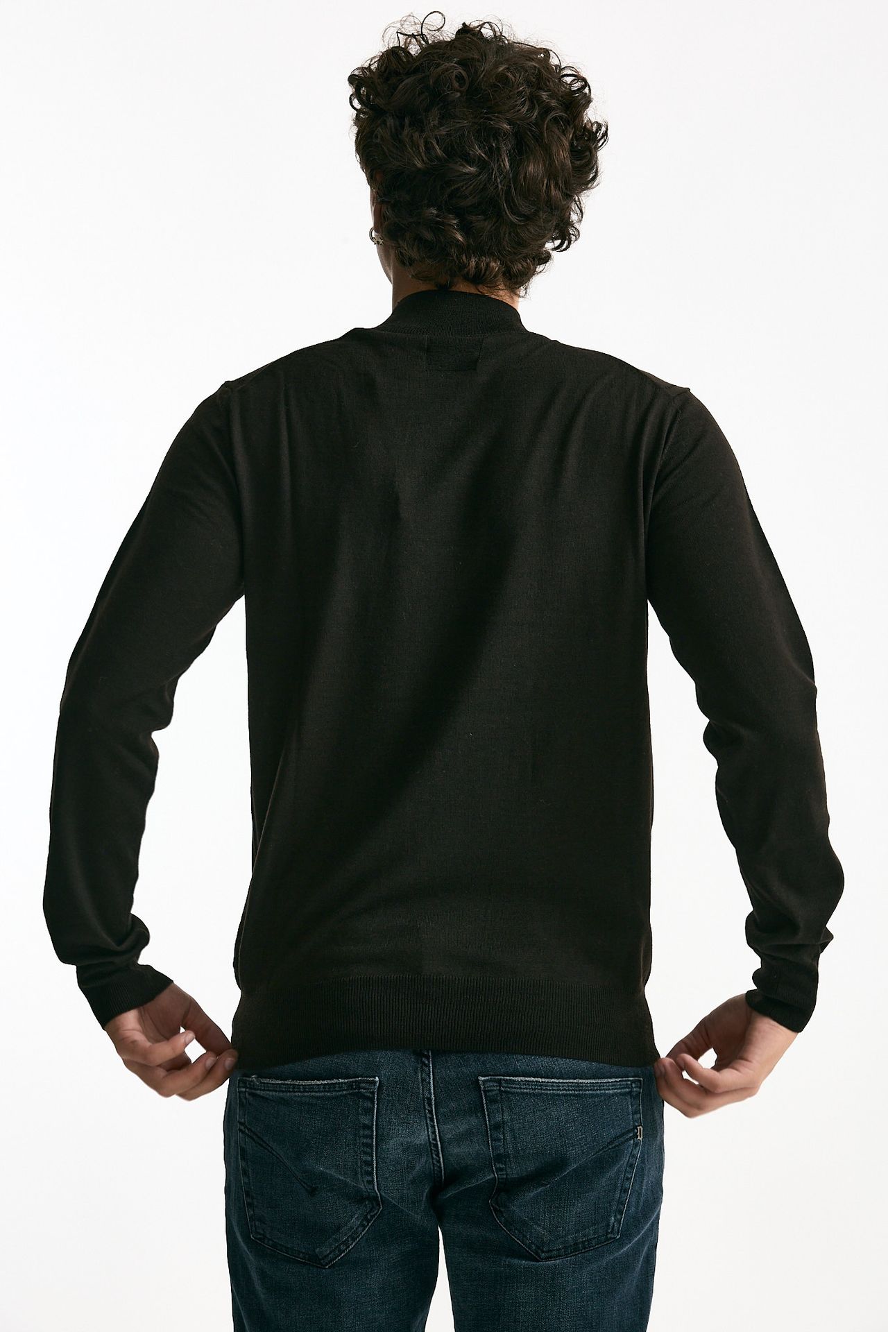 Lupetto in lana rasata marrone uomo Hosio - 3