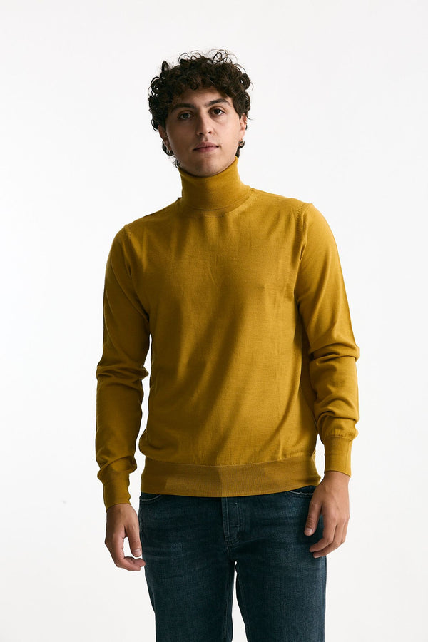 Dolcevita in lana rasata senape uomo Hosio