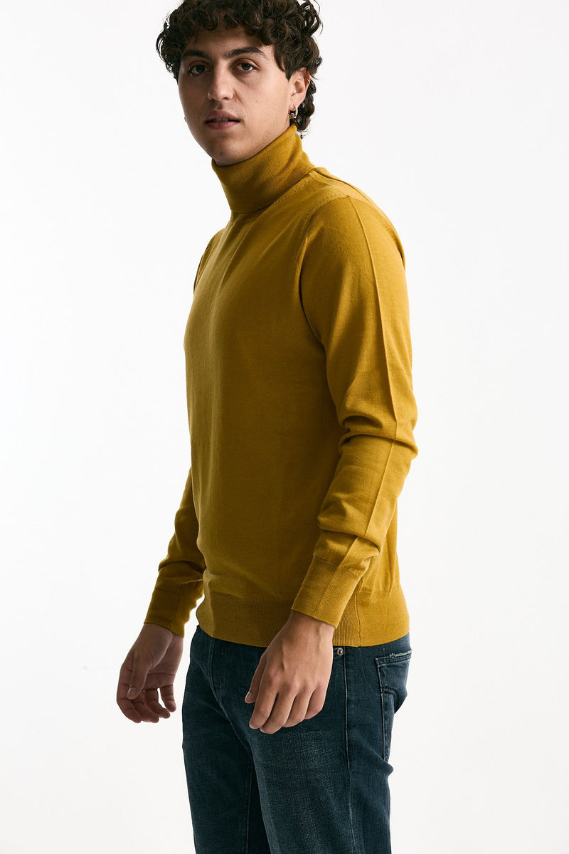 Dolcevita in lana rasata senape uomo Hosio - 4