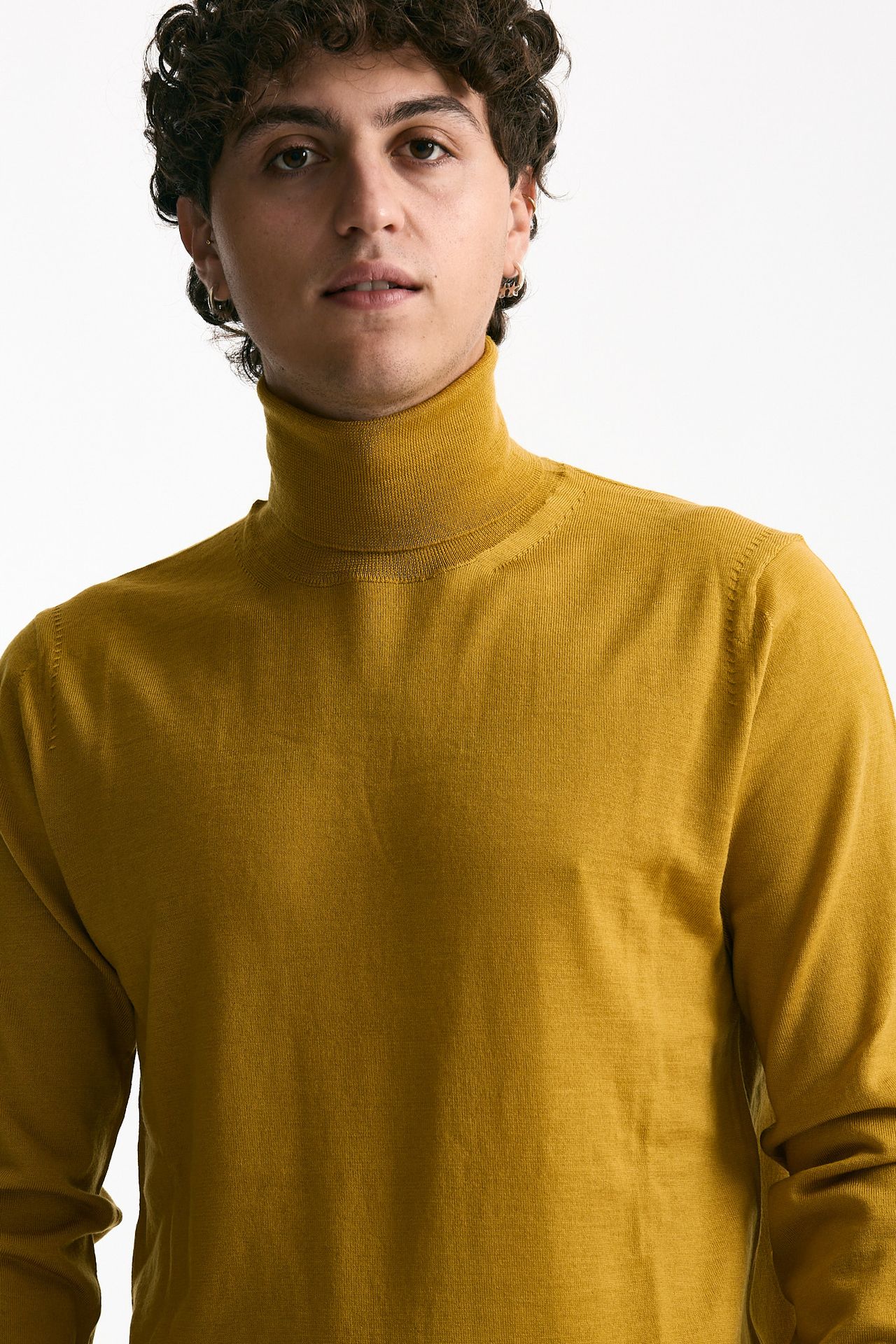 Dolcevita in lana rasata senape uomo Hosio - 5