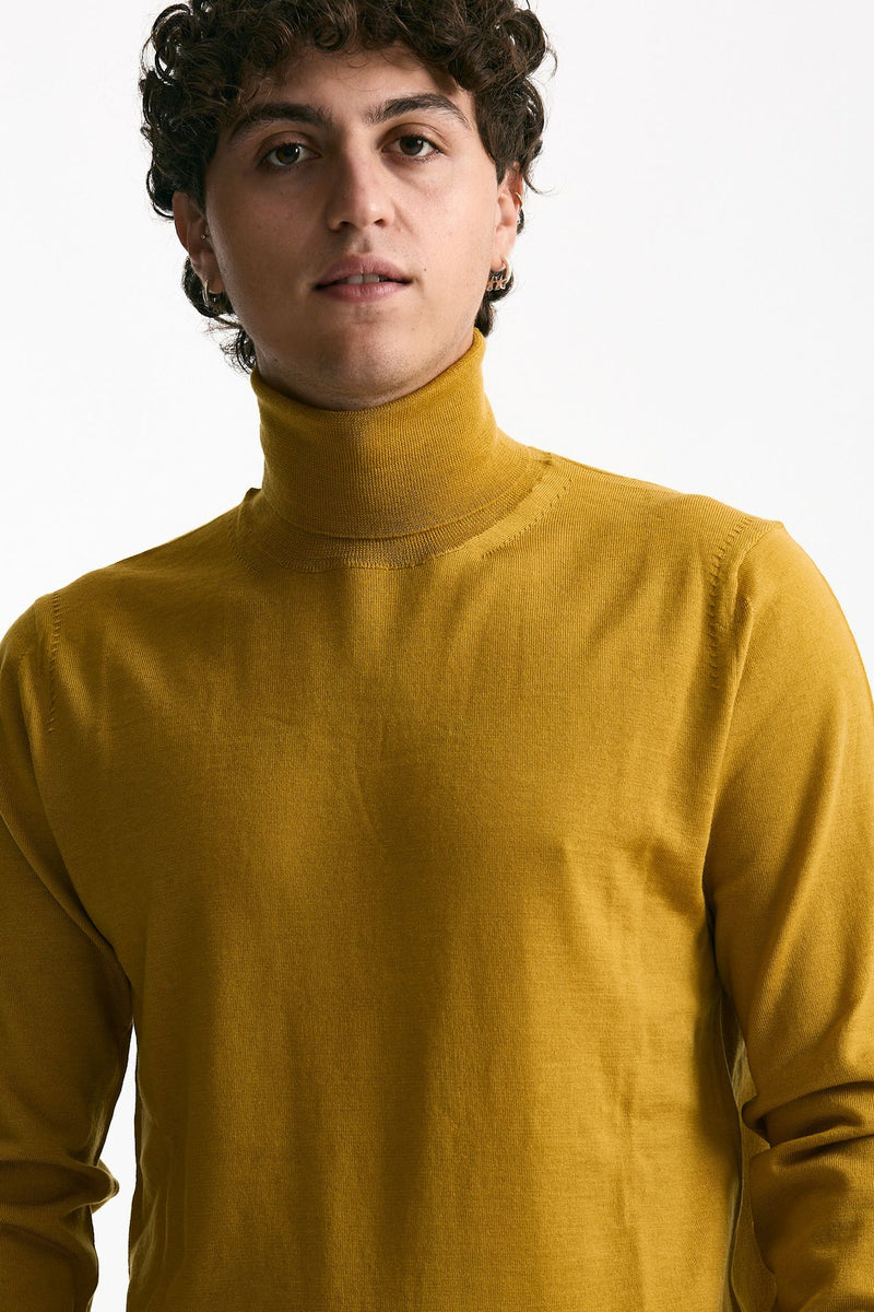 Dolcevita in lana rasata senape uomo Hosio - 5