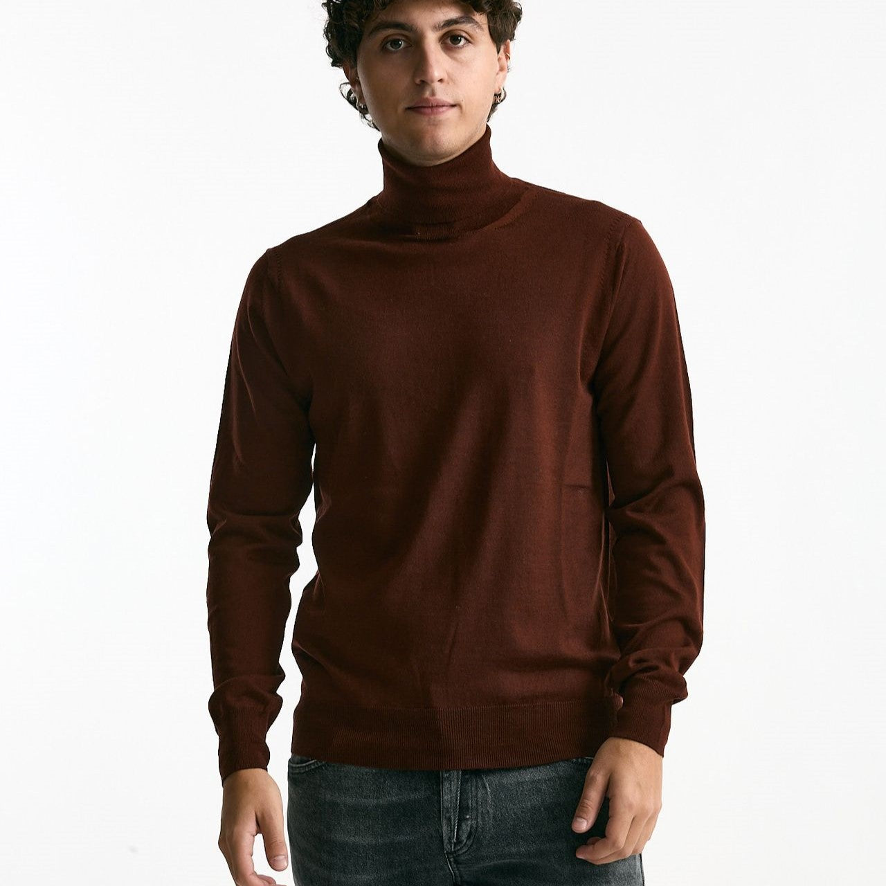 Dolcevita in lana rasata mattone uomo Hosio - 6